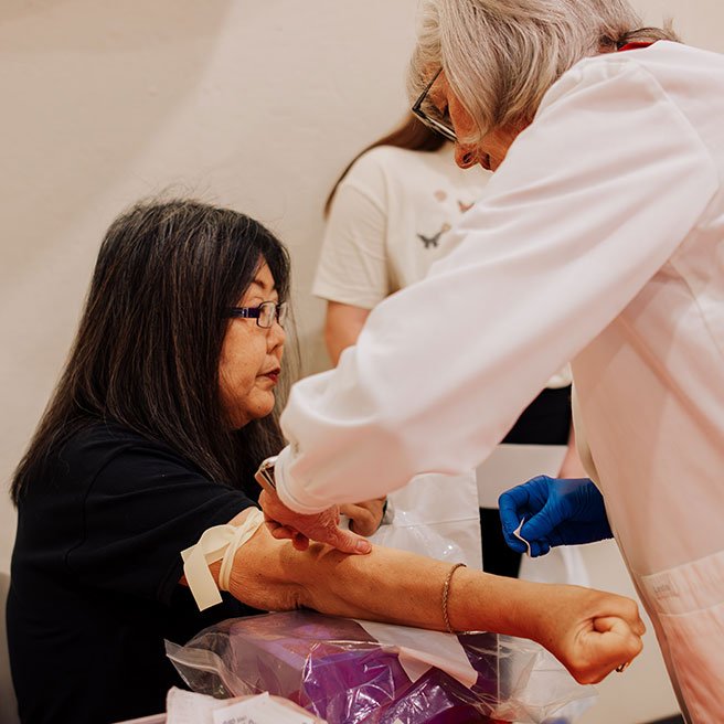 image of woman getting labs drawn