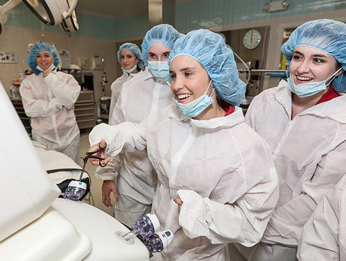 Junior Volunteers in a surgical suite