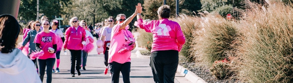 High five while walking